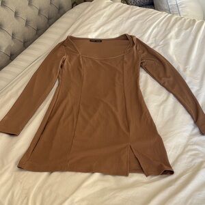SHEIN Brown Long Sleeve Dress
